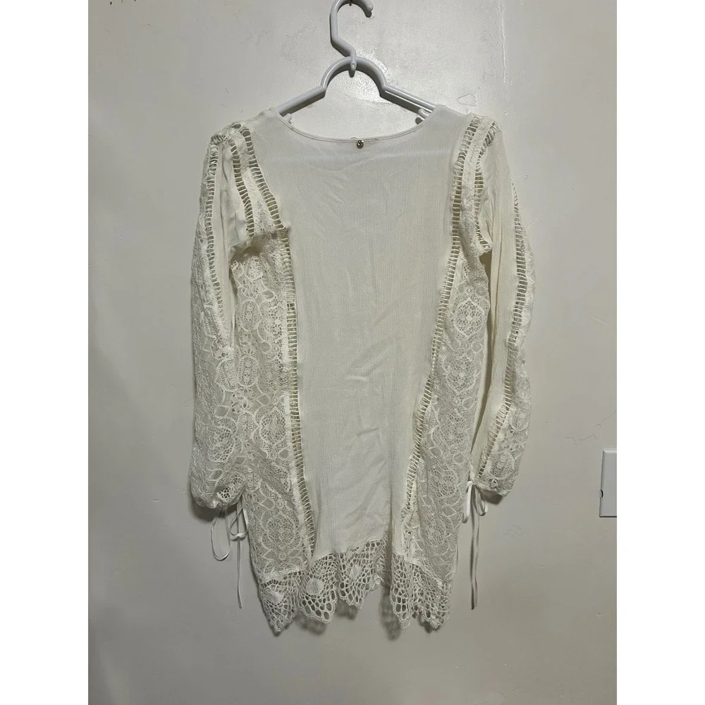 For Love & Lemons Martinique Lace Swim Cover Up White Medium